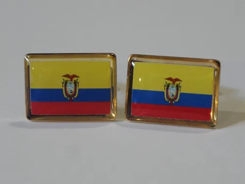 Vista 6 de Gemelos con bandera de Ecuador, alfileres de solapa, barras de corbata, pendientes, joyas y accesorios