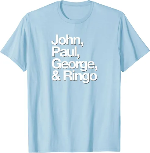 Vista 2 de Nombres famosos John, Paul, George y Ringo Camiseta, Azul