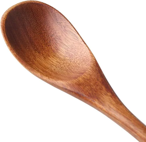 Vista 2 de Cuchara de madera de mango largo para mezclar mermelada de café, té y sal de baño en la cocina, cuchara de mesa respetuosa con el medio ambiente