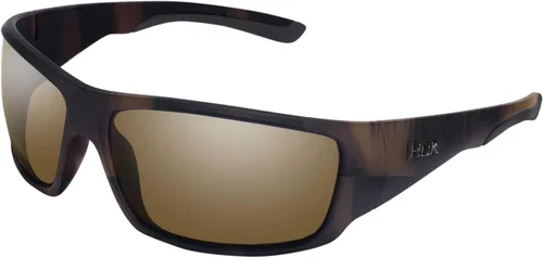 Vista 7 de HUK Gafas de sol, lentes polarizadas con marcos de rendimiento, gafas de sol para pesca, deportes y exteriores (Challenge) Espejo azul/negro mate