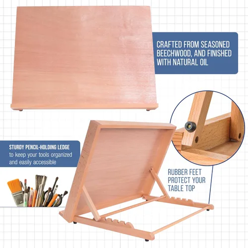 Vista 4 de U.S. Art Supply Tablero de dibujo de madera A3 grande de 18-1/2 x 14-1/8