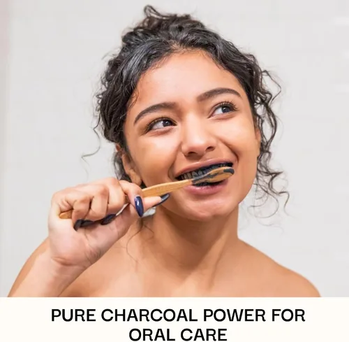 Vista 7 de Polvo de carbón de madera dura activado por Schizandu Vegan 100% Apoya la piel, el cuerpo y el blanqueamiento de dientes, 3 paquetes