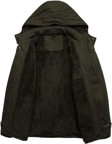 Vista 3 de CRYSULLY - Abrigo de invierno con capucha extraíble para hombre