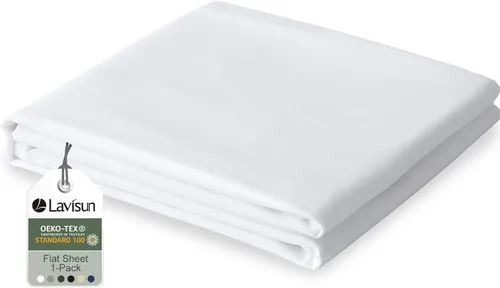 Vista 16 de Lavisun Paquete de 2 sábanas planas, sábanas planas de calidad de hotel, sábanas de microfibra cepillada, sábanas a granel para masaje, hogar, Beige