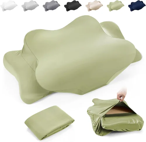 Vista 11 de Hahafelt Funda de almohada cervical refrescante con cierre de sobre (solo funda de almohada) Funda de almohada ergonómica para el cuello, funda