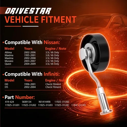 Vista 2 de 419-624 Polea tensora para Nissan Altima Maxima Murano Quest