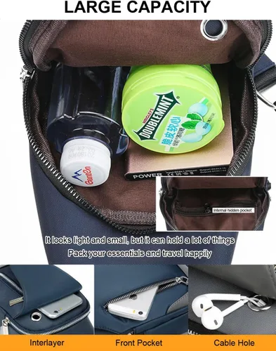 Vista 4 de Hiflyer Bolso cruzado para hombre, mochila para hombre, bolso cruzado para hombre, bolso de hombro para hombre