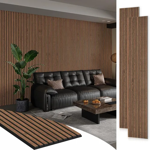 Vista 24 de Smartstandard Panel de Pared de Listones de Madera de Muestra, Paneles de Pared de Madera Insonorizados, Paneles de Madera Acústicos para Pared