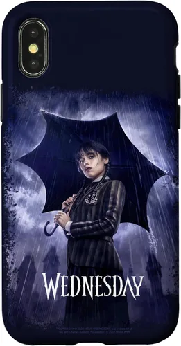Vista 5 de Funda para iPhone 16 Wednesday con paraguas Nevermore Academy Photo Portrait
