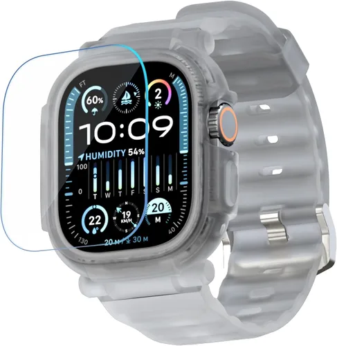 Vista 25 de elkson Quattro Pro Series - Funda resistente para Apple Watch Ultra 3/2/1 de 1.929 in con protector de pantalla de vidrio templado, resistente