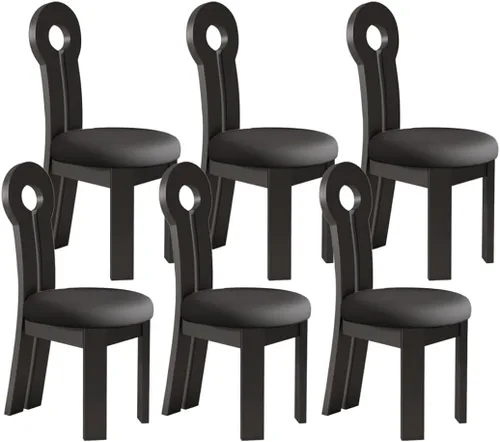 Vista 66 de YVYKFZD Dining Chairs Set, Solid Wood Dining Room Chair, Upholstered Kitchen Chairs, Unique Key-Shaped Living Room Chair, for Offices Bedroom Study