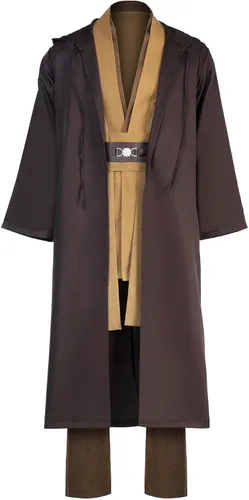 Vista 2 de Anakin - Disfraz de túnica con capucha para adultos, para Halloween, cosplay, uniforme