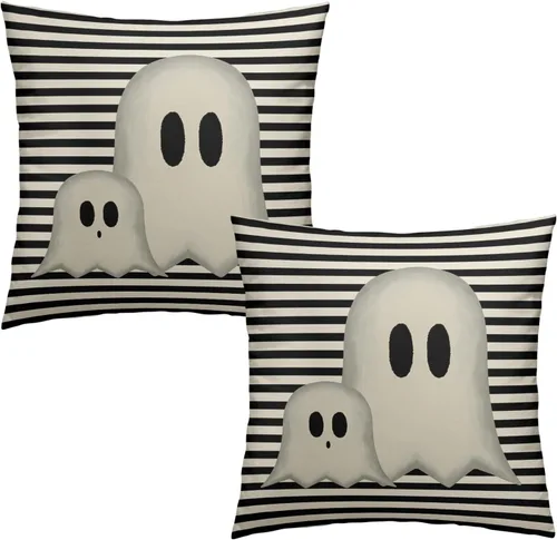 Vista 44 de Juego de 2 fundas de almohada patrióticas para exteriores, diseño de estrellas azules del 4 de julio, 16 x 16 pulgadas, fundas de almohada