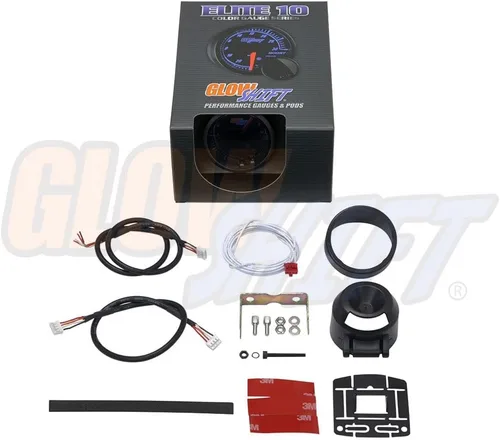 Vista 5 de GlowShift Elite - Tacómetro de 10 colores de 10,000 rpm, incluye luz de advertencia gratuita, para motores de gasolina de 1 a 10 cilindros, esfera