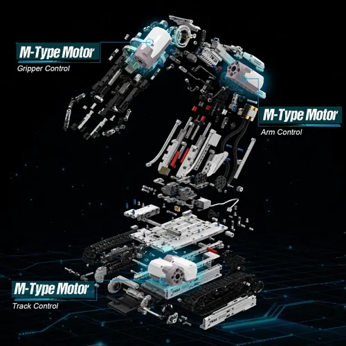 Vista 6 de Gohero Kit de brazo de robot con seguimiento técnico 1468PCS STEM Control