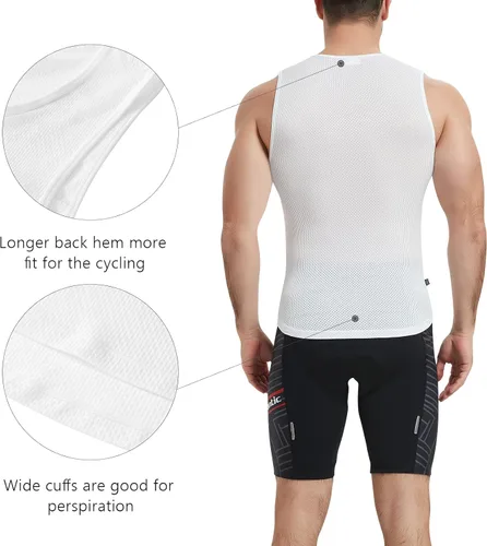 Vista 2 de Santic Ciclismo capa base para hombre Ciclismo Tank Top sin mangas Ciclismo Jersey Undershirt Chaleco de secado rápido estrella