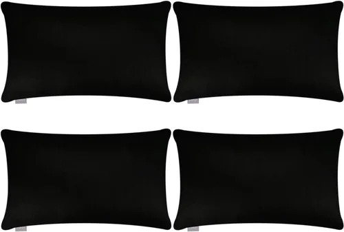Vista 70 de Thmyo - Paquete de 4 fundas de almohada decorativas de 100 % algodón para lumbar, cómodas, sólidas, para Navidad/Halloween, fundas de cojín Blanco