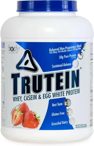 Vista 24 de Body Nutrition Trutein Polvo de Proteína Alto: 45% Suero, 45% Caseína, 10% Clara de Huevo, Sin Gluten, Bajo en Sodio, Polvo de Proteína de Suero