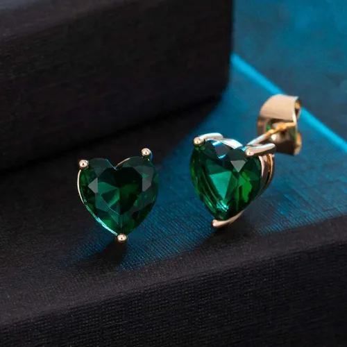 Vista 3 de Aretes de cristal austriaco con forma de corazón para mujer, joyería hipoalergénica de plata de ley 925