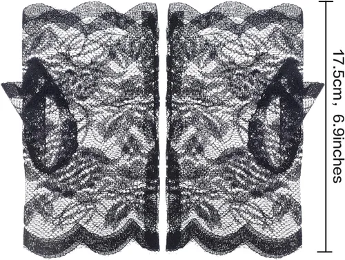 Vista 3 de Guantes florales de encaje corto sin dedos, guantes de novia para mujer