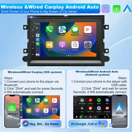 Vista 3 de 5GWifi Actualización Android Radio de Coche para Ford F150 2004-2008, F250 F350 2006-2016,Estéreo de Coche para Mustang Escape Fusion Edge Explorer