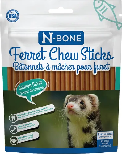 Vista 14 de N-Bone Palitos masticables para hurones sabor a tocino, bolsa de 1.87 oz