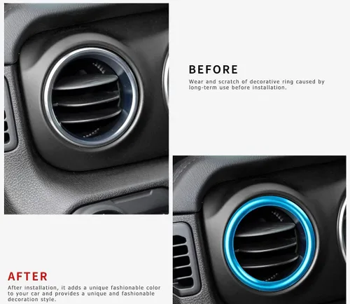 Vista 3 de auovo - Anillo para salida de ventilación de aire acondicionado para interior, compatible con Wrangler JL 2018-2023 Gladiator JT 2020-2023, cubierta
