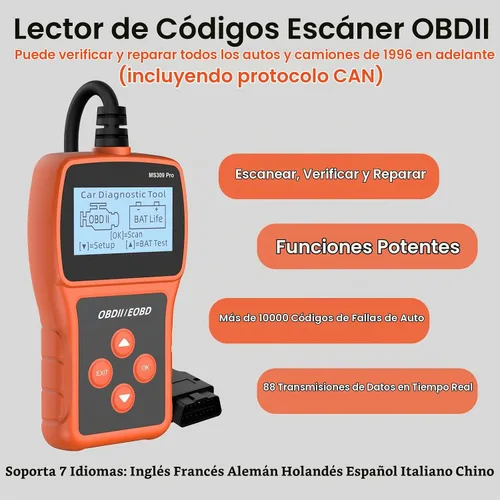 Vista 4 de Acum Escáner OBD2 - Lector de código de motor con reinicio, probador de batería, códigos de error de falla claros, herramienta de diagnóstico