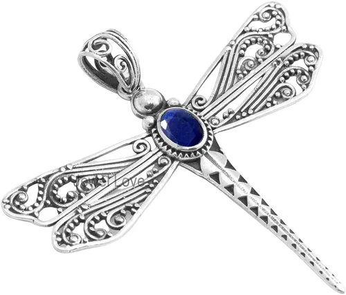 Vista 19 de Collar de plata de ley 925 para mujer, collar con colgante de piedras preciosas auténticas, collar con colgante hipoalergénico para regalo