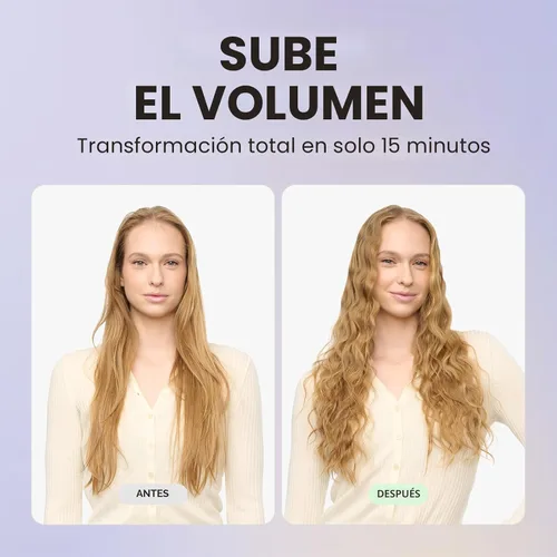 Vista 3 de Wavytalk Engarzador de cabello Power Wave, ondulador iónico para menos daño Rosa