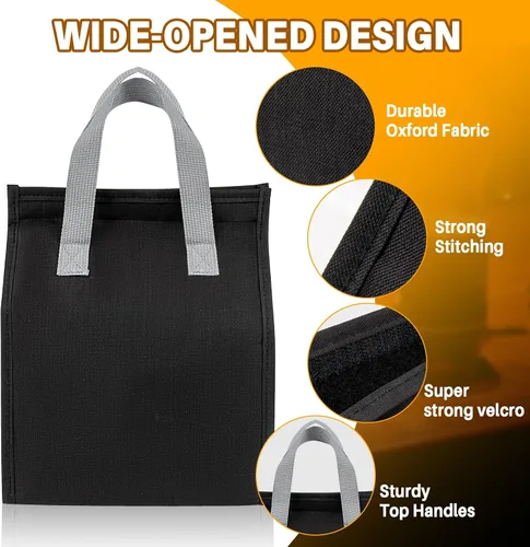 Vista 6 de Rainflow - Bolsa de almuerzo térmica para viajes de oficina Insulated Lunch Bag Keeps Food Hot Or Cold, Waterproof Reusable Carrier For Work