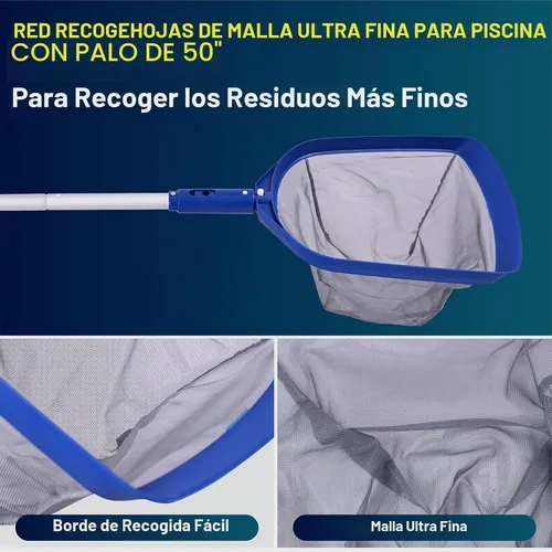 Vista 4 de POOLAZA Kit de limpieza de piscina 3 en 1, red de desnatador de piscina