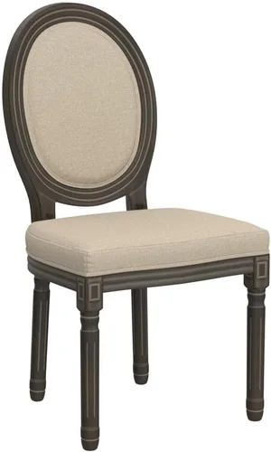 Vista 5 de Kmax Sillas de comedor estilo granja, patas de madera marrón, elegantes sillas de cocina copetudas, sillas de dormitorio francesas desgastadas