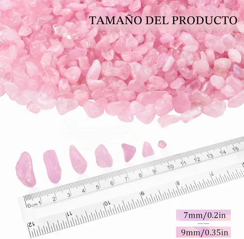 Vista 2 de Twdrer - Chips de cristal de cuarzo rosa natural de 2 libras