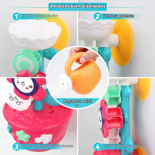 Vista 2 de Juguetes de baño para niñas para niños de 1 a 3 años, juguetes de bañera para niños pequeños, juguetes de agua de tina para bebés de 1, 2, 3 años