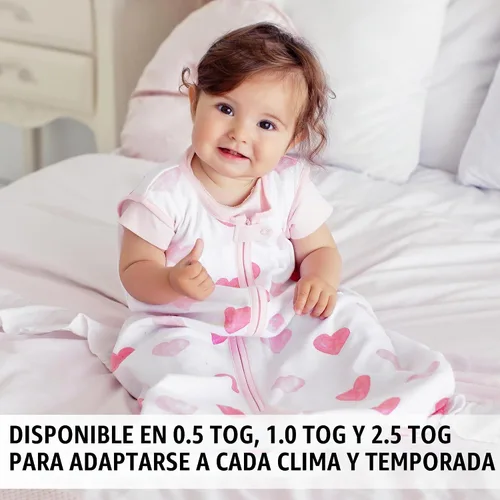Vista 7 de Manta de algodón orgánico para bebé, saco de dormir 0.5 TOG 0-6 meses, paquete de 2 unidades Rosette