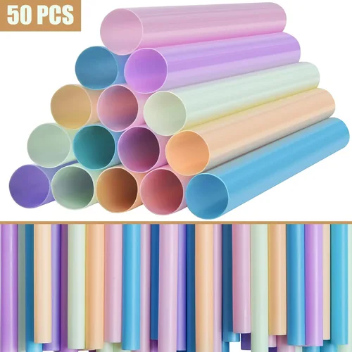 Vista 8 de ALINK 50 popotes de plástico jumbo para batidos, popotes desechables de colores variados anchos para batidos, Boba, té de burbujas, perlas
