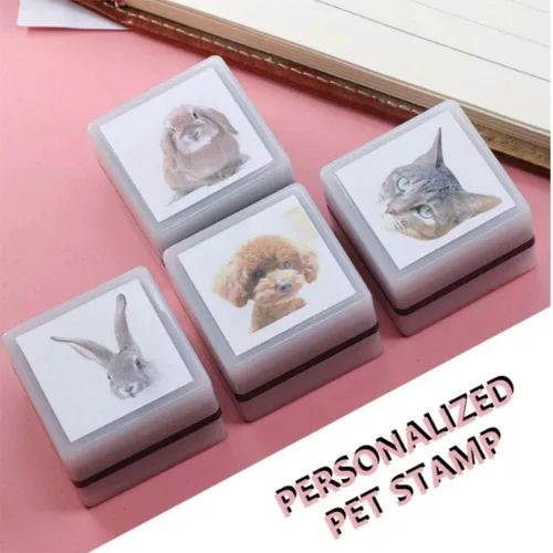 Vista 2 de Sello de retrato de mascota hecho a medida, sello personalizado para mascotas, idea de regalo, amante de los animales, sello de tinta personalizado