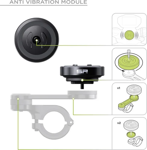 Vista 6 de SP CONNECT Moto Bundle II con módulo antivibraciones SPC+ Compatible con iPhone 11 Pro/XS/X Soporte de teléfono para motocicleta Soporte