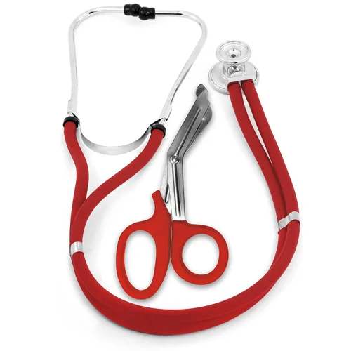 Vista 12 de ASA TECHMED Sprague - Estetoscopio de doble tubo para adultos y pediátricos + tijeras EMT a juego, ideal para EMT, enfermera, médico, estudiante
