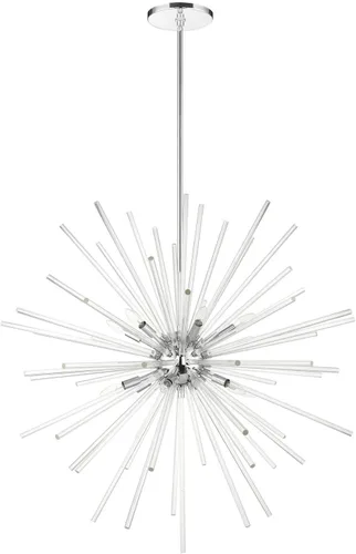 Vista 2 de Livex Lighting Utopia - Lámpara colgante de 12 luces de cromo pulido