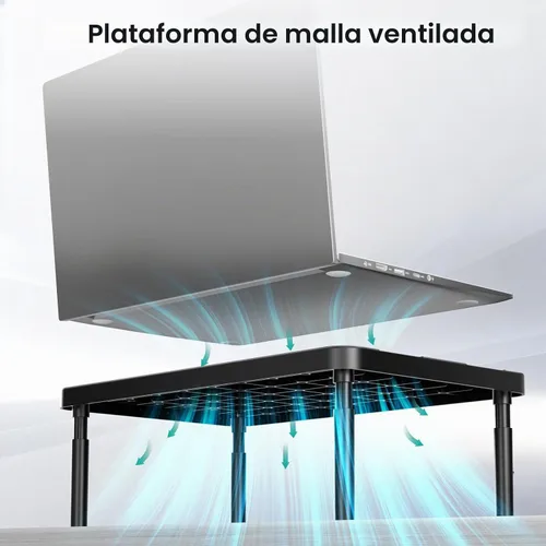 Vista 4 de WALI Soporte para monitor de computadora para escritorio, elevador Negro