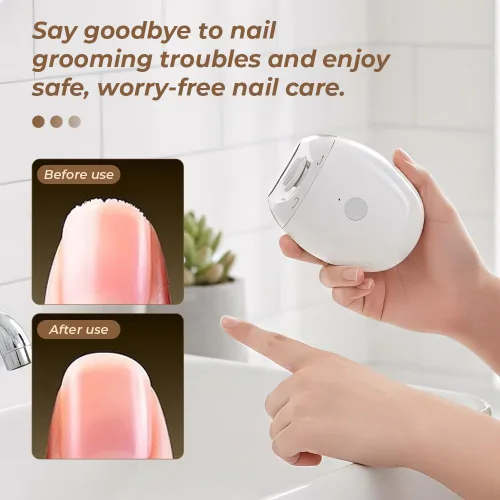 Vista 5 de Cortaúñas eléctrico automático 2026 Molinillo de uñas recargable por USB con luz LED Herramienta silenciosa de cuidado de uñas de 3 velocidades