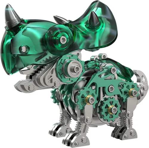 Vista 36 de Kits de modelo de metal 3D, rompecabezas de metal 3D de lobo mecánico, serie de animales de acero DIY, rompecabezas simples 3D, decoración