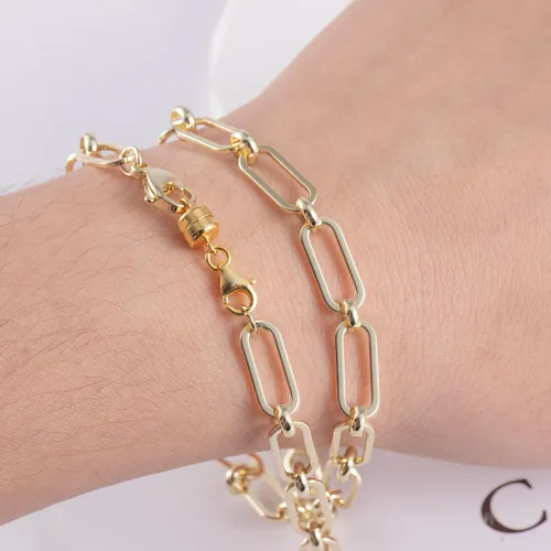 Vista 3 de Cierres y cierres magnéticos para collares, 2 piezas de plata de ley 925 con cierre magnético para collares, convertidor chapado en oro, conector