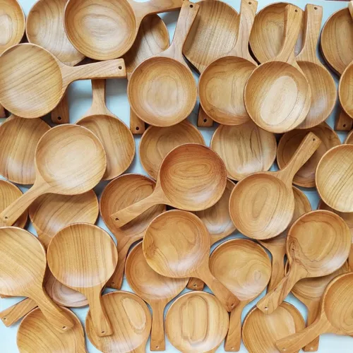 Vista 9 de Boki - Plato de mano coreano, plato de cuchara de madera con asa, estilo coreano, vajilla de madera de teca, mesa de comedor, encimera, decoración