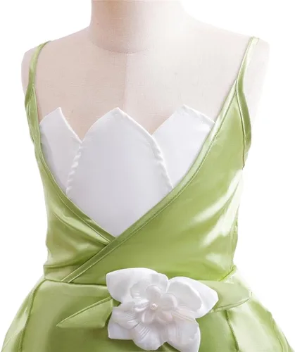 Vista 4 de Dressy Daisy Disfraz de princesa de rana para niñas pequeñas, disfraz de Halloween con accesorios, verde