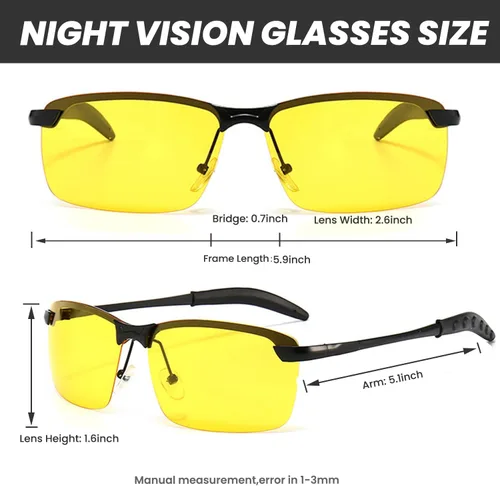 Vista 4 de GYU Gafas de sol, gafas de conducción, gafas de visión nocturna, gafas nocturnas, Amarillo