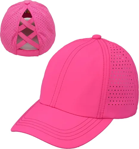 Vista 94 de Funky Junque - Sombrero de cola de caballo para mujer, gorra de béisbol con ajuste ajustable y cola de caballo alta cruzada para uso diario Paquete