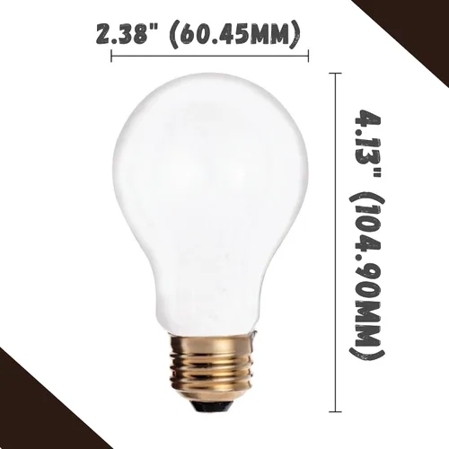 Vista 9 de Satco S3950 25W A19 - Bombillas incandescentes esmeriladas, 4 bombillas